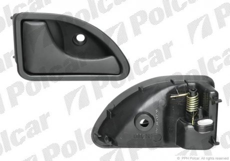 Дверна ручка перед. ліва внутр. (Чорна) Renault Kangoo 97- Polcar 6060ZW43 (фото 1)