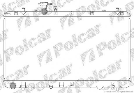 Радіатор двигуна (мкпп) Fiat Sedici Suzuki Sx4 1.5/1.6 06.06- Polcar 743508-1 (фото 1)