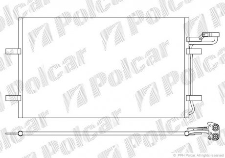 Радиатор кондиционера Volvo C30, C70, S40, V50 1.6-2.0D 12.03-12.12 Polcar 9042K8C2S
