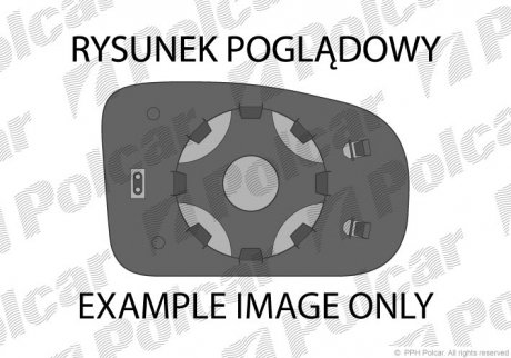 Скло дзеркала зовн. лів. з обігрівом Skoda Superb 1.8T 01- Polcar 9513545E (фото 1)