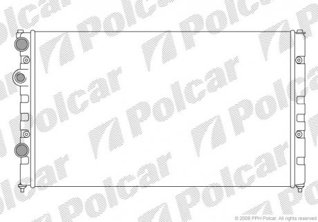 Основной радиатор Seat Cordoba 1.8, 2.0 93-99, Ibiza 1.6, 2.0 95 - // VW Caddy II 1.9d 95-04, Polo 1.6i, 1.9d 95-01 Polcar 952408-8 (фото 1)
