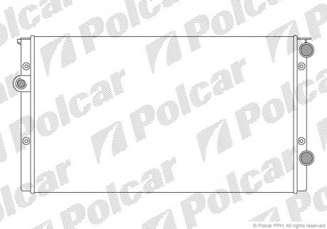 Радіатор основний VW Golf III, Vento 1.9D, TDI 91- Polcar 953808B5 (фото 1)