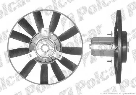 Вентилятор радіатора VW Golf 1.8 93-/Passat 1.9TD 91- Polcar 953823U4-Q