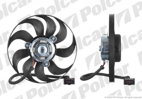 Вентилятор радиатора VW Golf 4 / Bora / Octavia Polcar 954123U1 (фото 1)