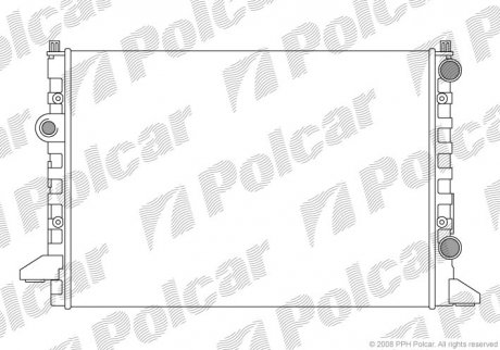 Радиатор двигателя VW Passat, Passat Variant 1,6 / 1,8 / 2,0 / 1,9Tdi 02.88- Polcar 954708A4