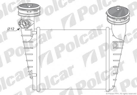 Радиатор интеркулера VAG Superb / Passat 1.8T AWT 2001- Polcar 9548J8-2 (фото 1)