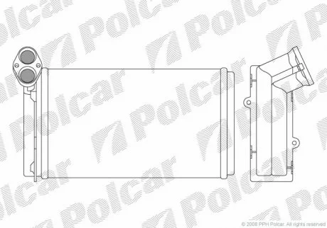 Радиатор печки VW Sharan / Ford Galaxy / Seat Alhambra 1.8-2.8 03.95-03.10 Polcar 9550N8-3
