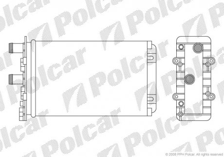 Радіатор пічки VW Transporter T4 (Trunk Cabin) 1.8-2.8/D 90- Polcar 9566N8-4