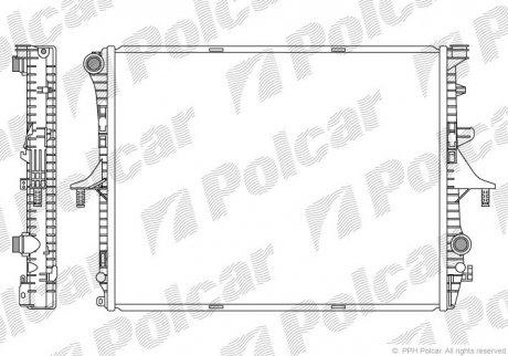 Радіатор охолодження двигуна Audi Q7 Porsche Cayenne VW Touareg 2.5D-6.0 09.02-08.15 Polcar 958008-1 (фото 1)