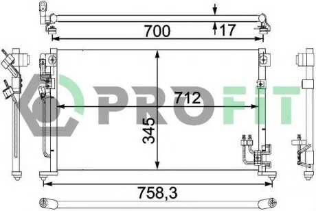 Радіатор кондиціонера PROFIT PR 1601C1
