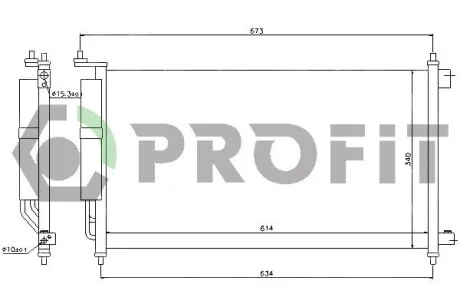 Радіатор кондиціонера PROFIT PR 1622C1