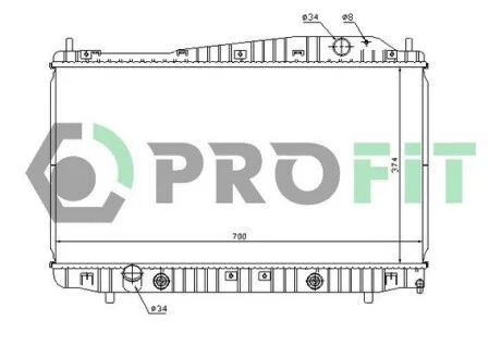 Радиатор охлаждения PROFIT PR 1705A2