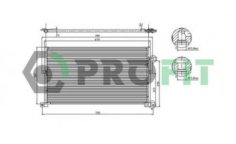 Радіатор кондиціонера PROFIT PR 2541C1 (фото 1)