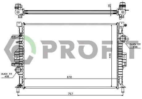 Радиатор охлаждения PROFIT PR 2567N3