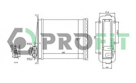 Радиатор печки PROFIT PR 4525A1 (фото 1)