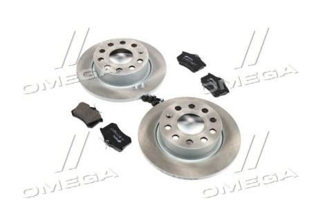 Комплект тормозной колодки + диски задние VW GOLF V 1.4-2.0 03-,AUDI A3 1.6-2.0 03- REMSA 8263.06 (фото 1)