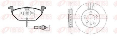 Комплект тормозной колодки + диски передние AUDI A3 96-;SEAT TOLEDO 98-;SKODA FABIA 99-,OCTAVIA REMSA 8633.10 (фото 1)