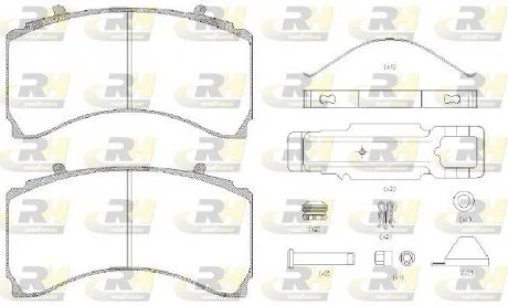 Дискові гальмівні колодки, комплект (з РМК), 29244 WVA ROADHOUSE 21479.80