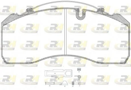 Дискові гальмівні колодки, комплект (з РМК), MB, BPW, SAF, MAZ, KAMAZ, 29094/29095 WVA ROADHOUSE 2814.80