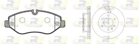 Гальмівний комплект (Диски RH 61034.10 + Колодки RH 21245.00) ROADHOUSE 8124500