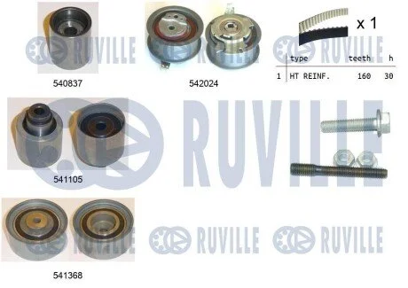 К-кт ГРМ Audi A4, TT Skoda Octavia, Superb VW Golf V, Passat, Tiguan 2.0TDI 03.05- RUVILLE 550305