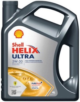 Олива двигуна 4L Helix Ultra 5W30 (ACEA A3/B3, A3/B4 BMW L-01 MB 229.5/226.5 VW 502.00/505.00 RN0700/0710) SHELL 550046268