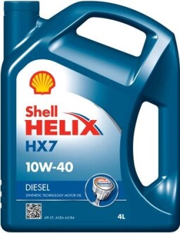 Олива двигуна 4L Helix Diesel HX7 10W40 (ACEA A3/B3, A3/B4 MB 229.3 VW 505.00 RN 0710) SHELL 550046310