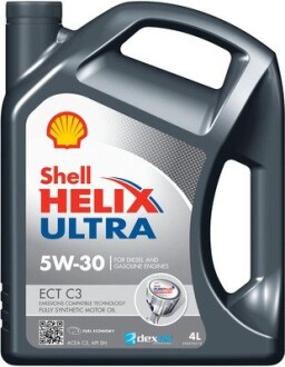 Олива двигуна 4L Helix Ultra ECT C3 5W30 (ACEA C3 MB 229.51/229.31 L-04 GM DII) SHELL 550050441