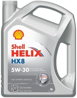 Олива двигуна 4L Helix HX8 Synthetic 5W30 (ACEA A3/B3, A3/B4, MB 229.5 VW 502.00/505.00 RN0700/0710 SHELL 550052835