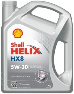 Олива двигуна 4L Shell Helix HX8 Synthetic 5W30 (ACEA A3/B3, A3/B4, MB 229.5 VW 502.00/505.00 RN0700/0710 SHELL 550052835