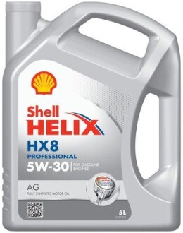 Олива двигуна 5L Helix HX8 Pro AG 5W30 5L (API SP ILSAC GF 6-A ACEA A5/B5 GM dexos1-Gen2 FCA MS-13340 Ford WSS M2C946-B1) SHELL 550054289