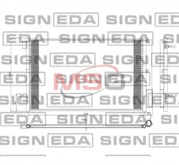 Радиатор кондиционера FIAT 500X, 15 - Signeda RC30045
