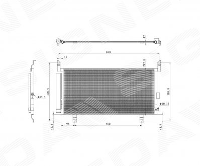 Радіатор кондиціонера SUBARU LEGACY, 14 - 17 Signeda RC4454