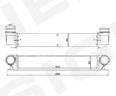 Інтеркулер BMW 5 (E39), 01.96 - 08.00 Signeda RI96726 (фото 1)