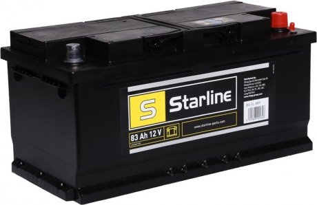 Акумулятор, R"+" 83Ah, En720 (353 x 175 x 190) правий "+",B13 виробництво STARLINE BA SL 88P (фото 1)