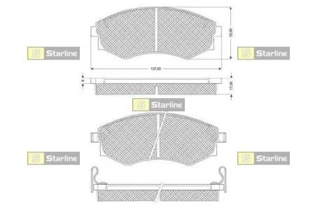 Колодки тормозные дисковые, к-кт. STARLINE BD S051 (фото 1)