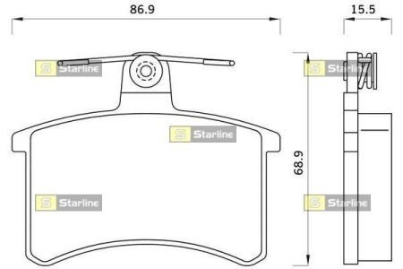 Колодки тормозные дисковые, к-кт. STARLINE BD S078 (фото 1)