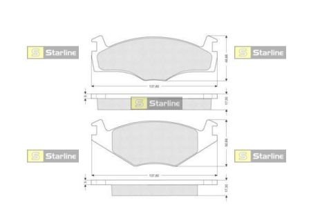 Колодки тормозные дисковые, к-кт. STARLINE BD S100 (фото 1)