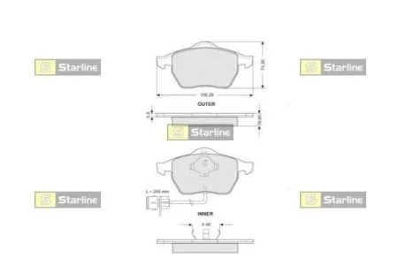 Колодки тормозные дисковые, к-кт. STARLINE BD S109