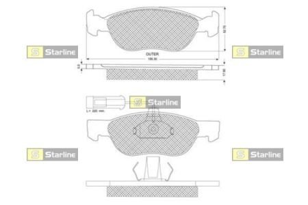 Колодки тормозные дисковые, к-кт. STARLINE BD S123