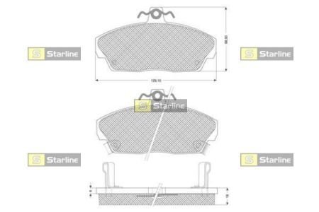 Колодки тормозные дисковые, к-кт. STARLINE BD S124 (фото 1)