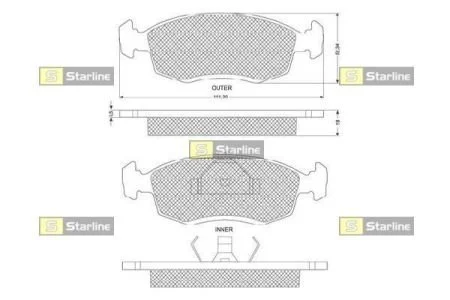 Колодки тормозные дисковые, к-кт. STARLINE BD S140