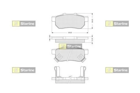 Колодки гальмівні дискові, к-кт. STARLINE BD S149