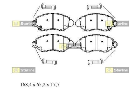 Колодки тормозные дисковые, к-кт. STARLINE BD S152 (фото 1)