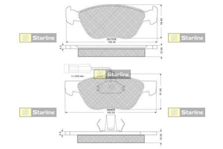Колодки тормозные дисковые, к-кт. STARLINE BD S162