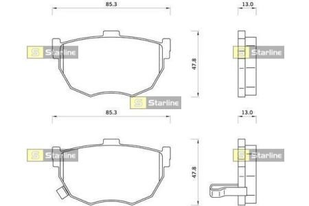 Колодки тормозные дисковые, к-кт. STARLINE BD S258 (фото 1)