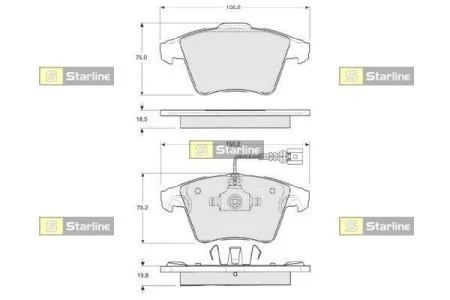 Гальмівні колодки дискові STARLINE BD S325