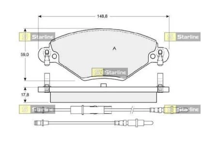 Колодки тормозные дисковые, к-кт. STARLINE BD S341