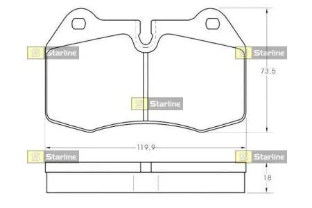 Колодки тормозные дисковые, к-кт. STARLINE BD S351