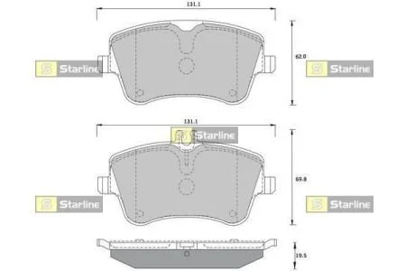 Колодки тормозные дисковые, к-кт. STARLINE BD S373